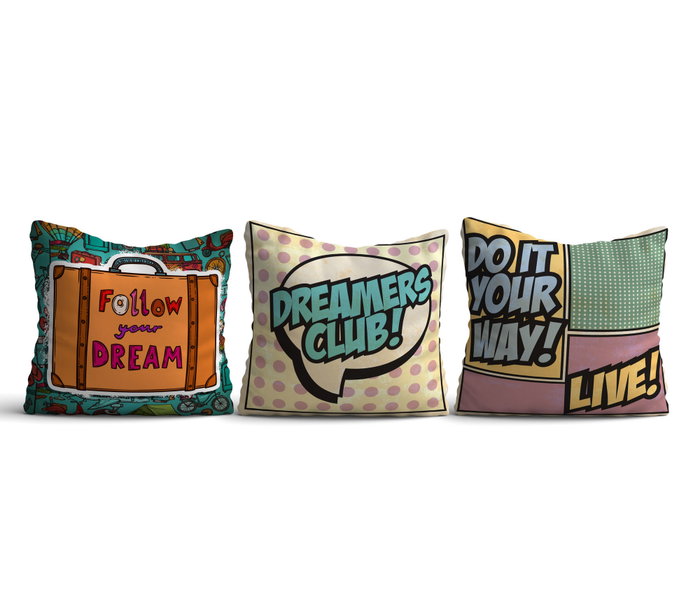 Aberto Design HMI-KIR-96 Juego de 3 Cojines Multicolor Aberto Design HMI-KIR-96 Juego de 3 Cojines Multicolor